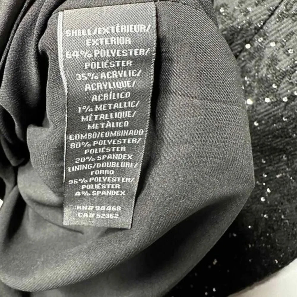 Vera Wang Womens Mesh Trim Sequin Sheath‎ Dress Size 14 Black Metallic Party NWT - Picture 7 of 9